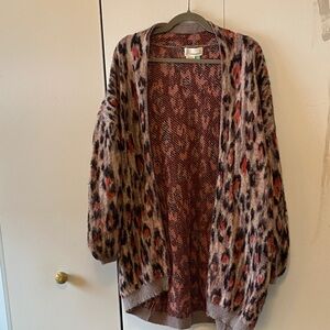 Anthropologie Multicolor Leopard Cardigan